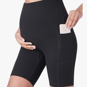 Black Maternity Biker Shorts